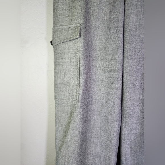 Theory Cropped Gray Wool Cargo Pants Size 8 - Picture 6 of 15